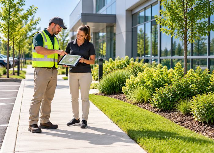 Commercial landscape weed management