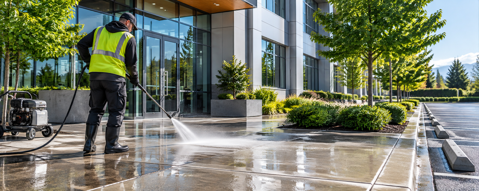 Commercial power washing and exterior grounds cleaning in Vancouver