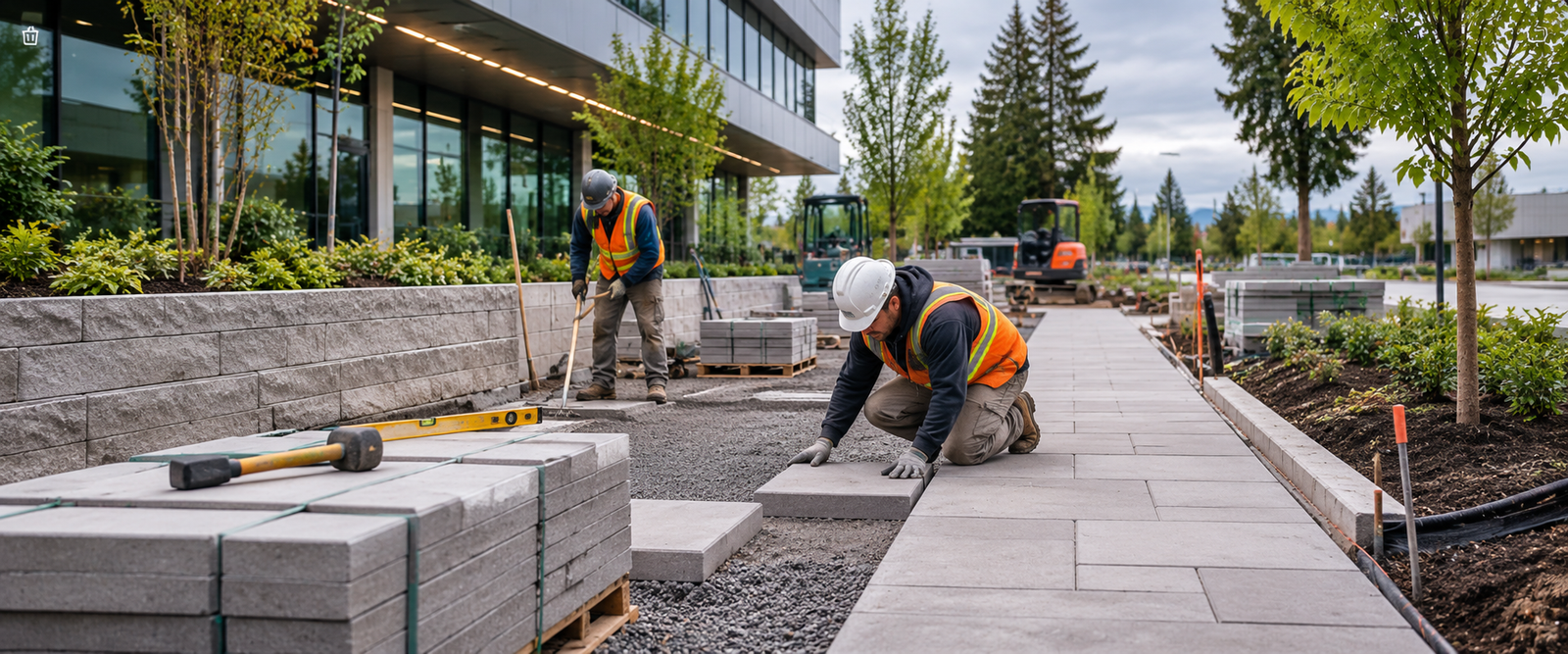Commercial hardscape and walkway installation Vancouver