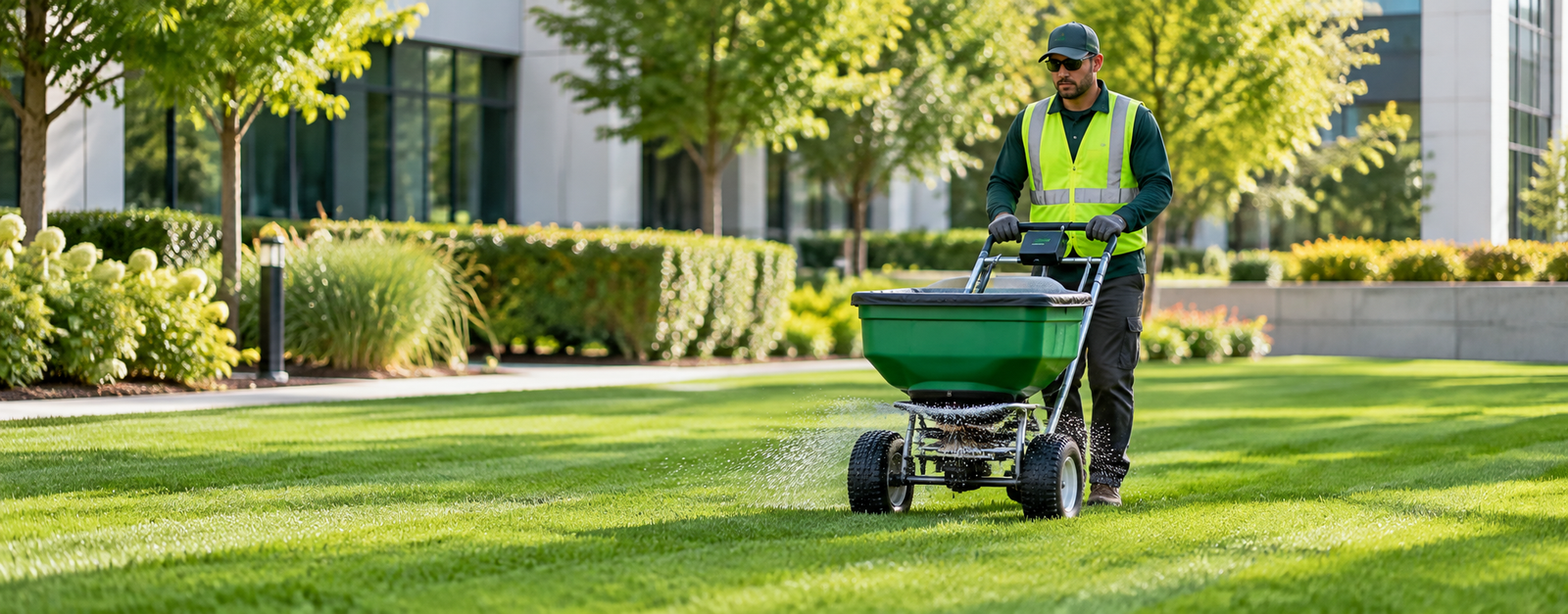 Commercial grounds weed treatment