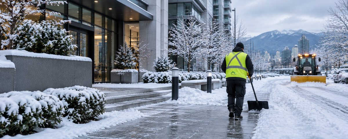Commercial sidewalk snow clearing Vancouver