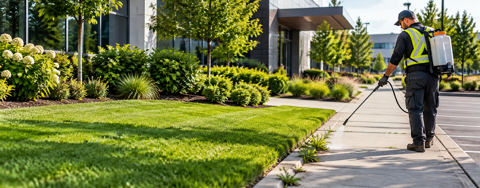 Commercial lawn fertilization service